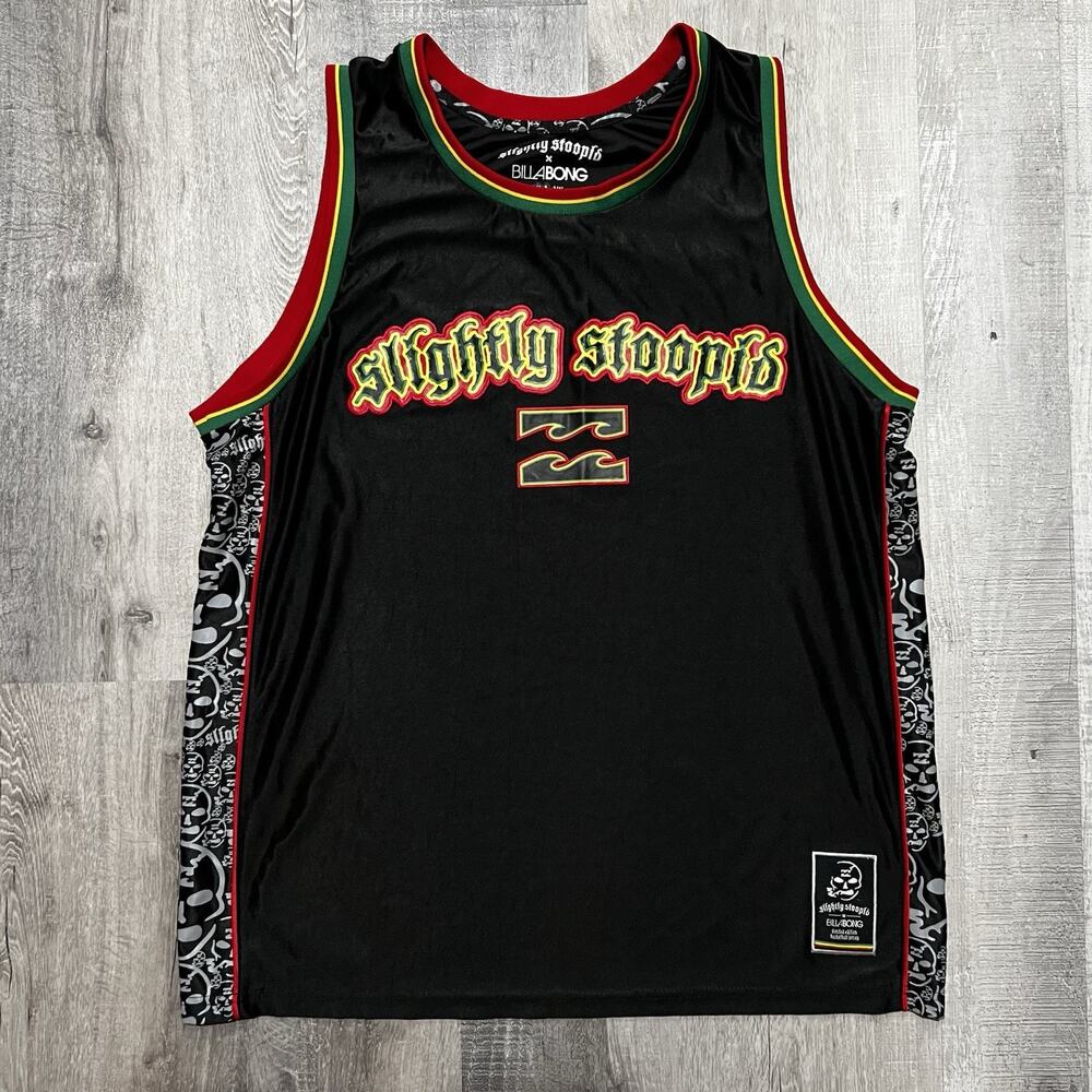 2013 Billabong Slightly Stoopid GRAIL Basketball Jersey Rasta Size Large RARE